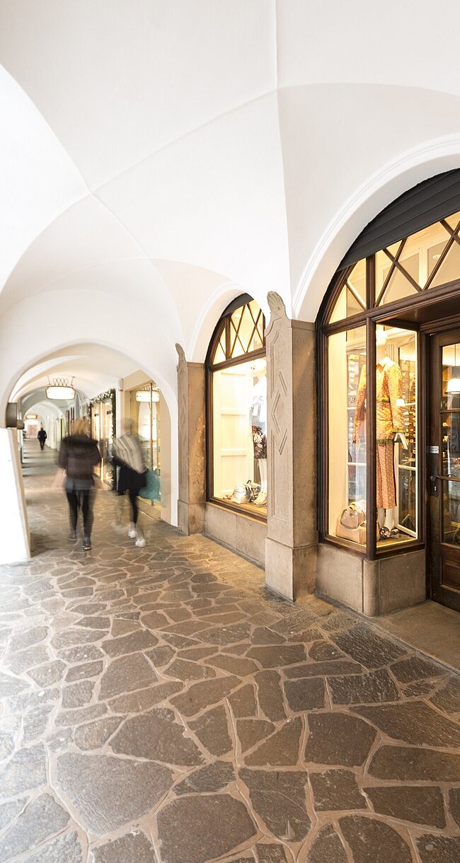 The historic arcades of Brixen’s old town